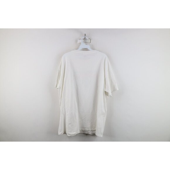 Vintage 90s Guess Mens OSFA Spell Out Big Logo Short Sleeve T-Shirt White USA - Picture 11 of 13